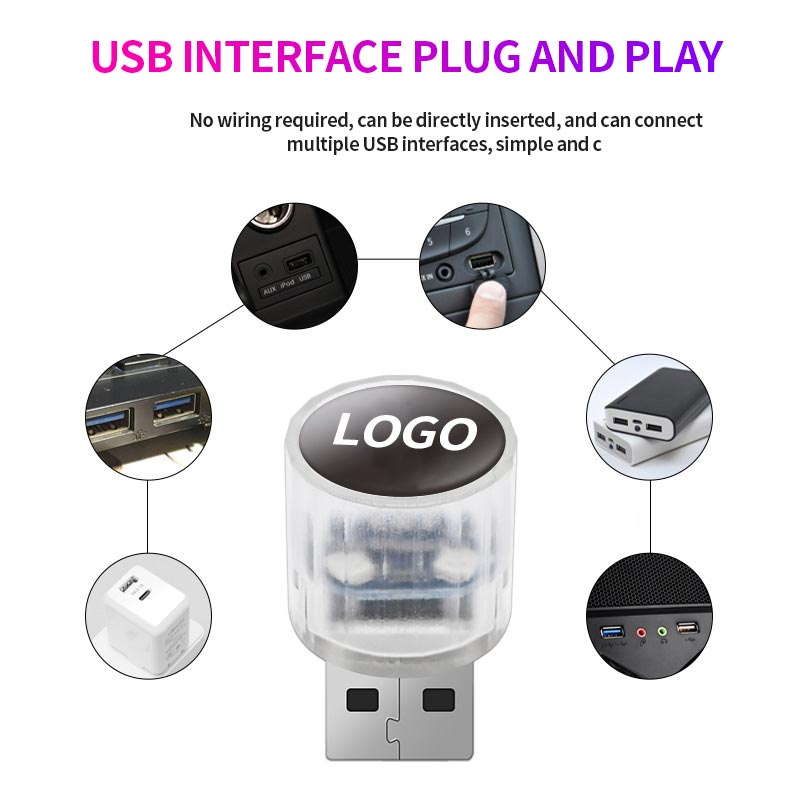 Mini luce decorativa a LED USB per interni auto